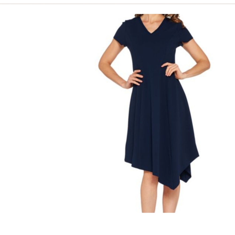 H by Halston Crepe Knit Midi Dress - Picture 2 of 8